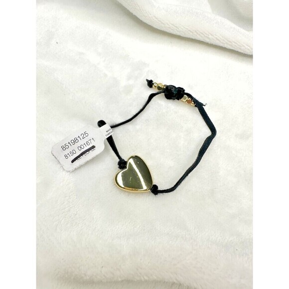 Free People Jewelry - NEW Free People Say You Remember Bracelet In Black Gold Metal Heart Girly Goth